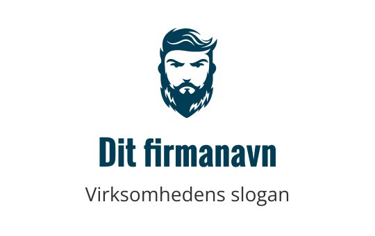 Fet logo design med et stilisert skjeggete ansikt i teal