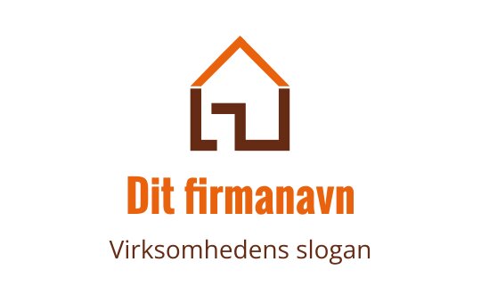 Moderne huslogo med et stilisert tak og varme farger