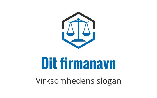 Moderne logo design med en balansert vekt i blått og svart