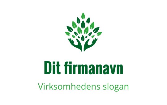 Moderne grønn trelogo med hender som danner stammen