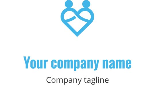 Moderne logo design med to abstrakte figurer i en hjerteform