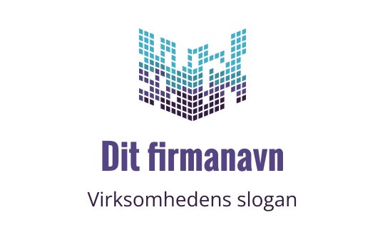 Moderne logo design med et pikselert bølgemønster i blått og lilla