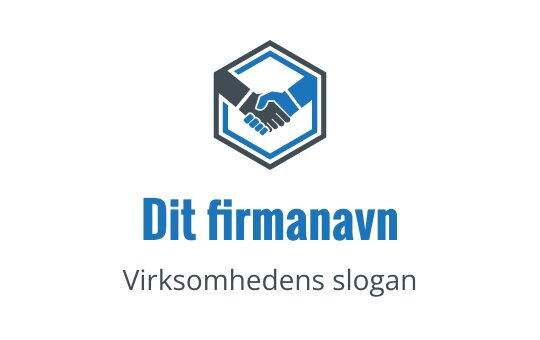 Moderne håndtrykk logo design innenfor en sekskantet form i blått og grått
