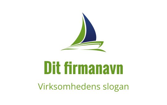 Elegant seilbåt logo design i grønne og blå farger
