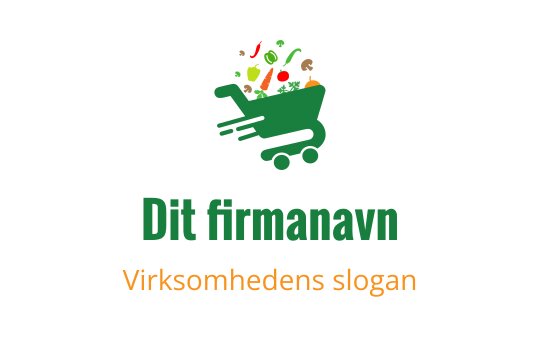 Dynamisk handlekurv logo design med fargerike mat elementer