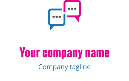 Moderne logo design med talebobler i blått og rosa