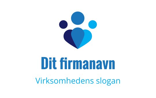 Moderne logo design med abstrakte figurer i blåtoner