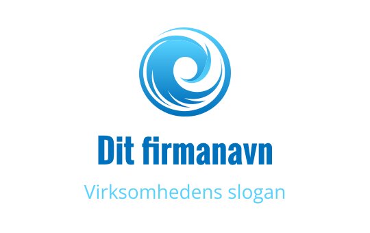 Svirrende blå bølge logo design med moderne estetikk