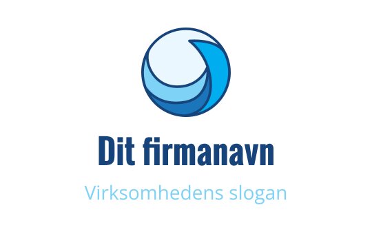 Moderne blå og lyseblå sirkulær logo med flytende former