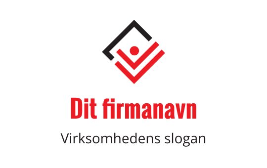 Moderne logo design med en rød og svart geometrisk form med en menneskefigur