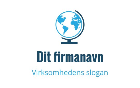 Moderne globus logo design med blå kontinenter og en elegant fot