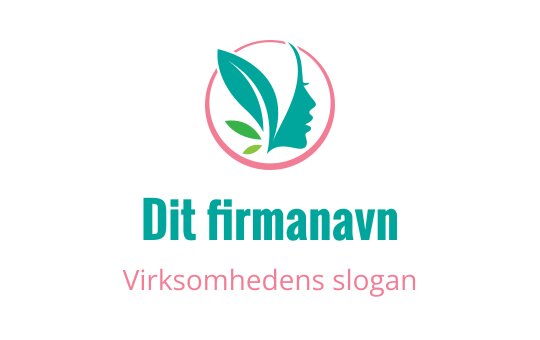 Elegant logo design med en profil silhuett og grønne blader