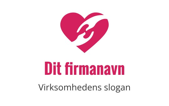 Hjerte logo design med sammenflettede hender i rosa og svart