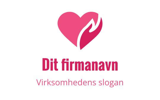 Hjerte logo design i rosa med et flammeelement