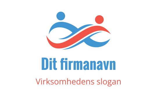 Moderne logo design med sammenflettede figurer i blått og rødt