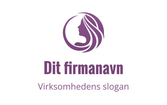 Elegant logo design med en kvinnes silhuett og flytende hår