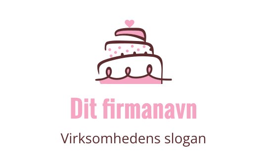 Lekent rosa kake logo design med dekorative lag og hjerte-topp