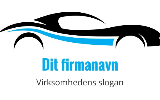 Rent logo design med en flytende blå bølge over fet tekst