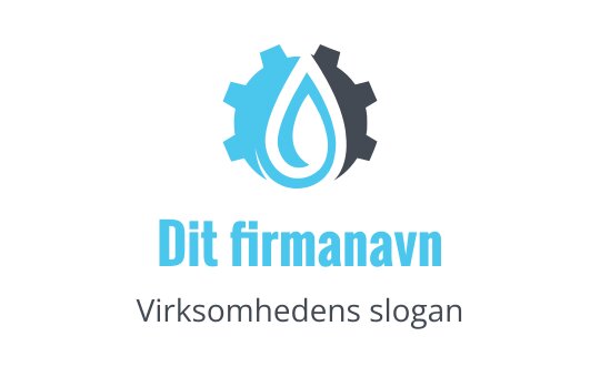 Moderne logo design med en blå vanndråpe og tannhjulselementer