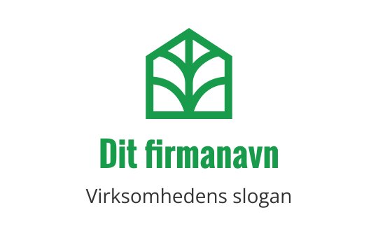Moderne grønn logo med et stilisert blad i husform