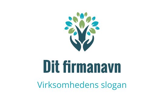 Moderne logo design med et tre med grønne blader og hender