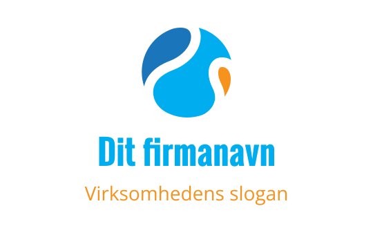 Moderne blå og oransje logo design med abstrakte bølgeelementer