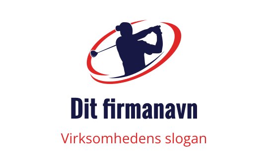 Dynamisk logo design med en golfer i aksjon og en sirkulær rød aksent