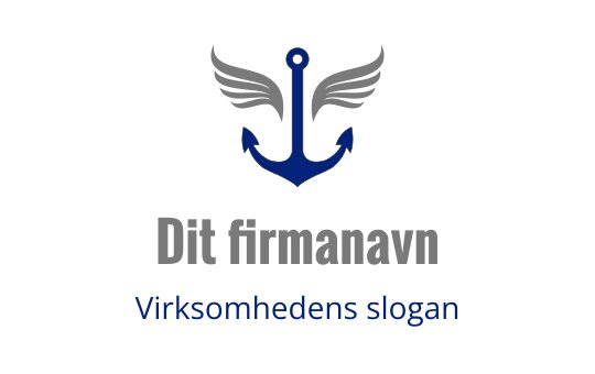 Elegant ankerlogo design med vinger i marineblått og grått