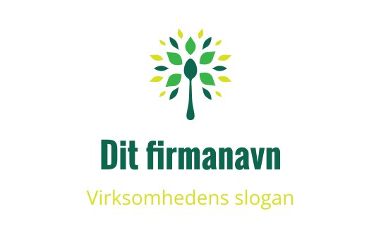 Moderne trelogo med grønne og gule blader