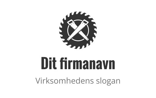 Sirkulært logo design med kryssede verktøy innenfor en tannhjulskontur
