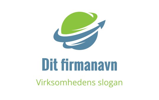 Moderne globus logo design med grønne og blå elementer og en pil